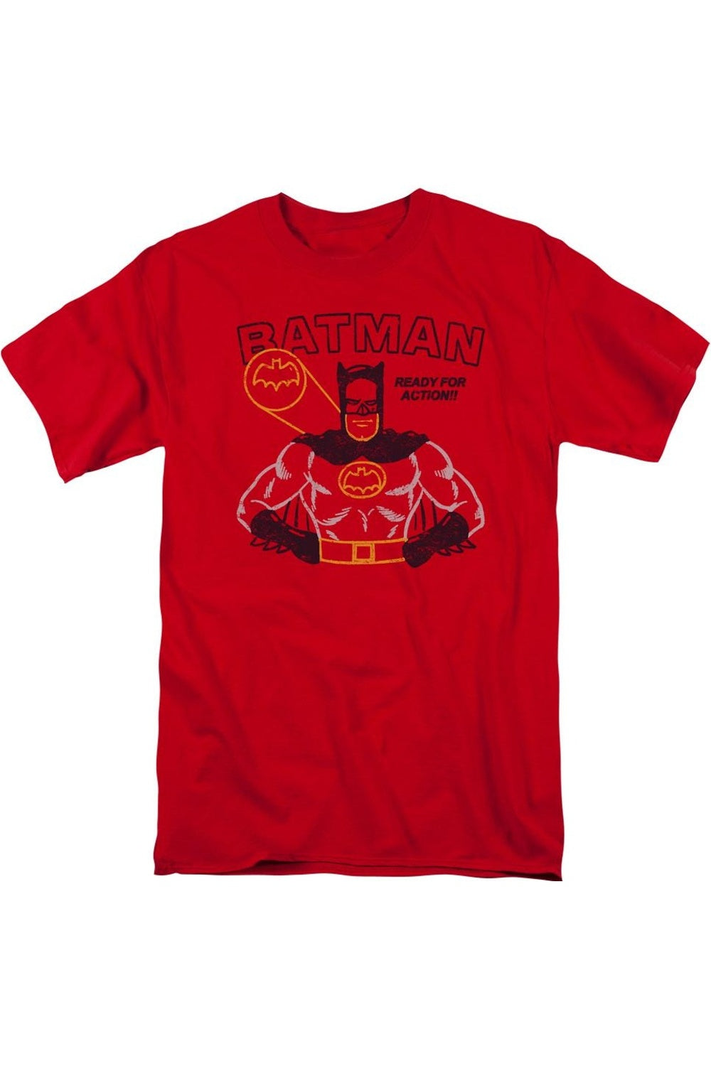 Футболка с коротким рукавом для взрослых «Бэтмен готов к действию» Gildan, красный 
Футболка с коротким рукавом для взрослых «Бэтмен готов к действию» Gildan, красный