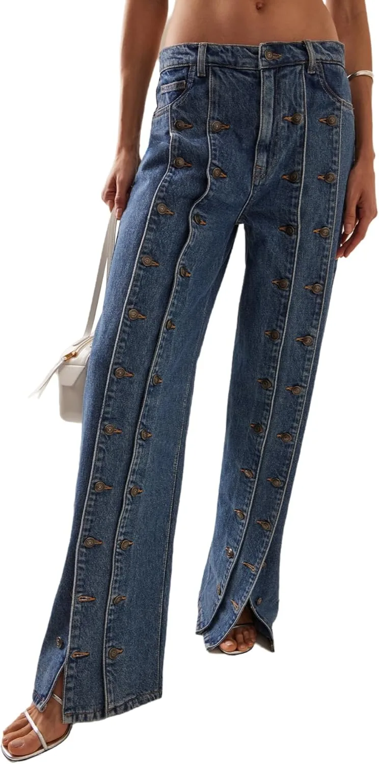 Женские джинсы с высокой талией и прямыми штанинами YADMISU
Женские джинсы с высокой талией и прямыми штанинами YADMISU