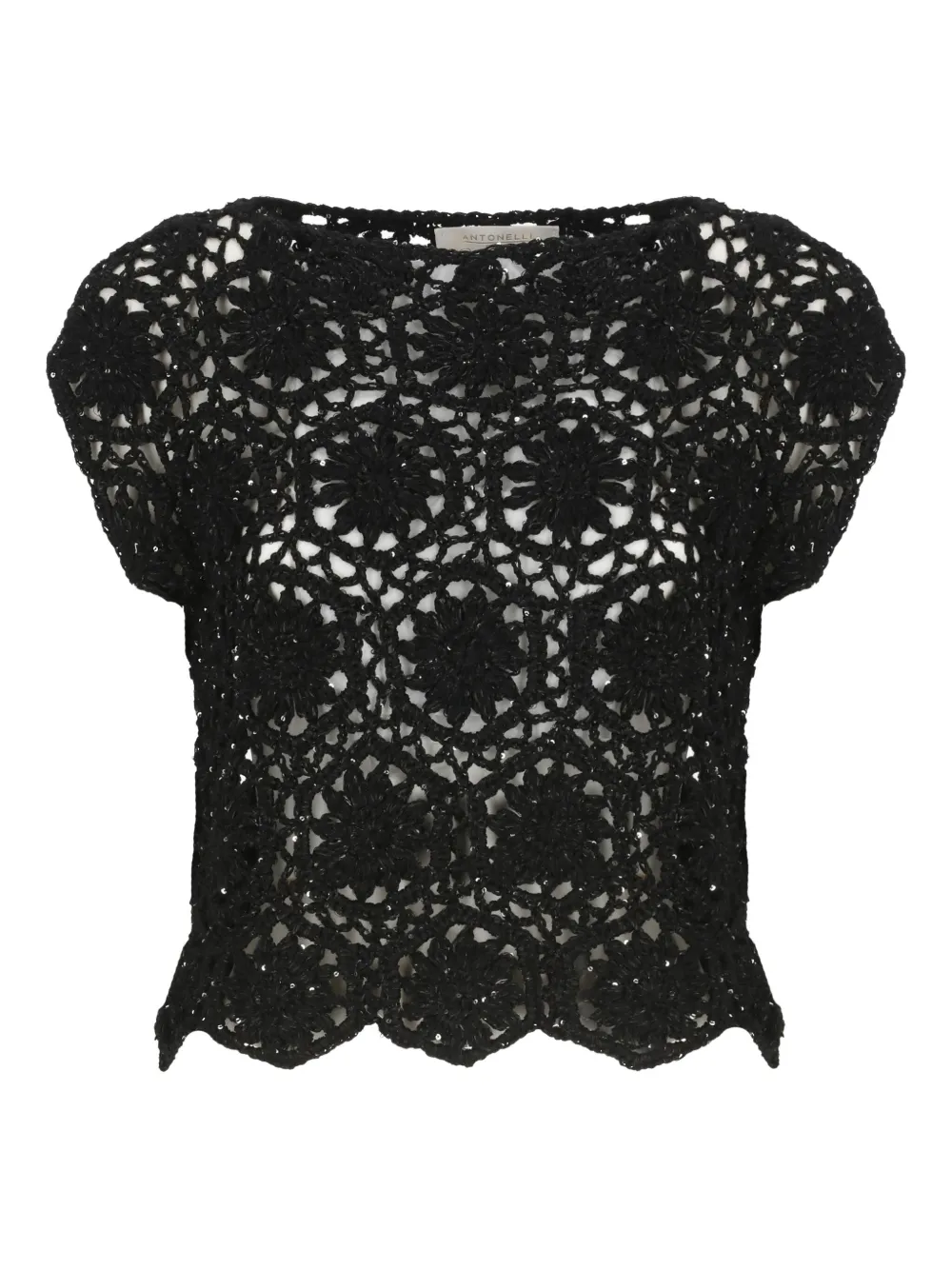 Топ в технике кроше с пайетками Antonelli, черный
Топ в технике кроше с пайетками Antonelli, черный