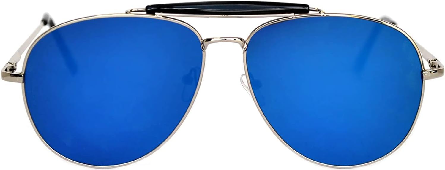 Солнцезащитные очки-авиаторы OWL с перемычкой над бровями, женские, с защитой от УФ-излучения, плоскими зеркальными линзами, модные солнцезащитные очки в металлической оправе, Silver Blue Mirror
Солнцезащитные очки-авиаторы OWL с перемычкой над бровями, женские, с защитой от УФ-излучения, плоскими зеркальными линзами, модные солнцезащитные очки в металлической оправе, Silver Blue Mirror