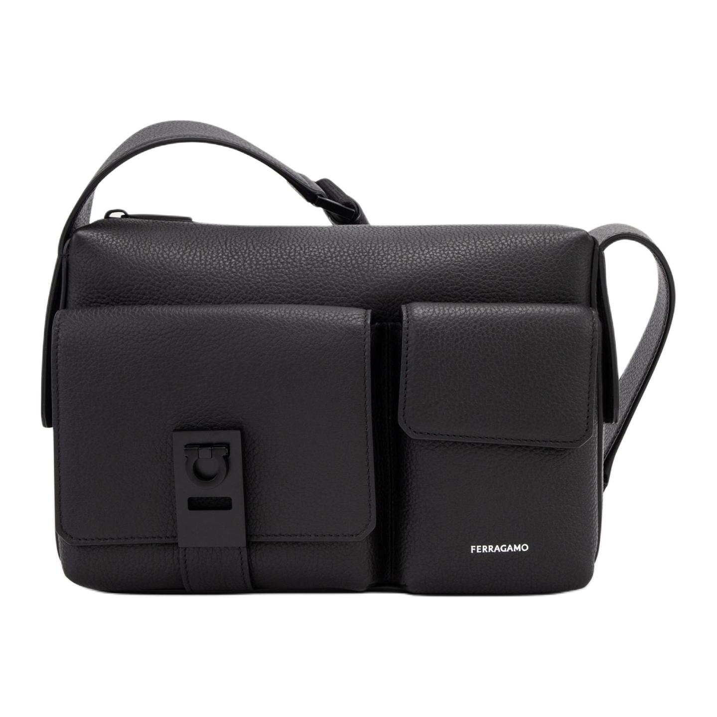 Ferragamo Кожаный наплечный рюкзак с тиснением, черный кроссбоди для мужчин
Ferragamo Кожаный наплечный рюкзак с тиснением, черный кроссбоди для мужчин