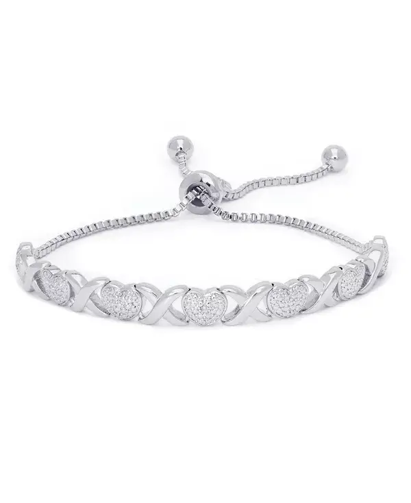 Браслет-Сердце с бриллиантами и звеньями в серебряной оправе Macy'S, silver
Браслет-Сердце с бриллиантами и звеньями в серебряной оправе Macy'S, silver