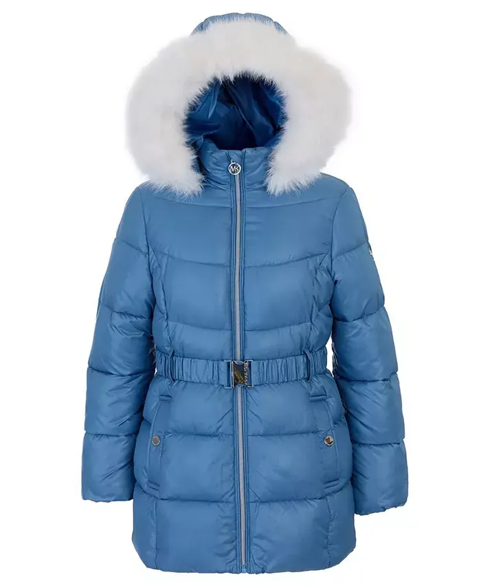 Стеганая куртка с поясом для больших девочек Michael Kors, синий
Стеганая куртка с поясом для больших девочек Michael Kors, синий