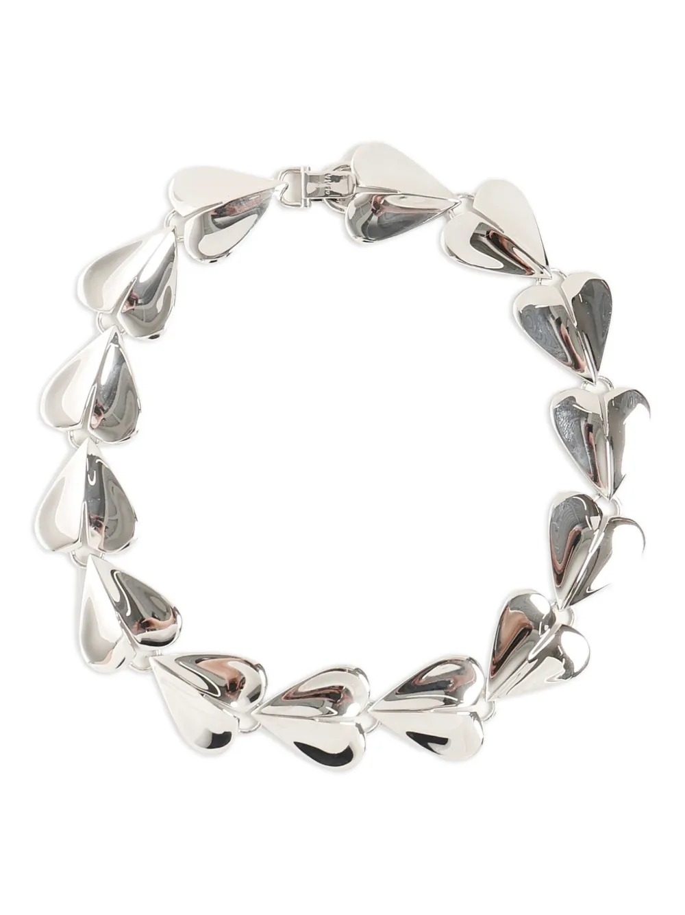 Колье со звеньями в форме сердца Alaïa, серебяный