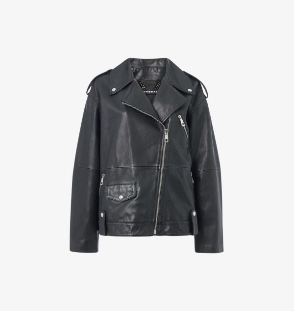 Кожаная байкерская куртка Freja на молнии Whistles, черный
Кожаная байкерская куртка Freja на молнии Whistles, черный