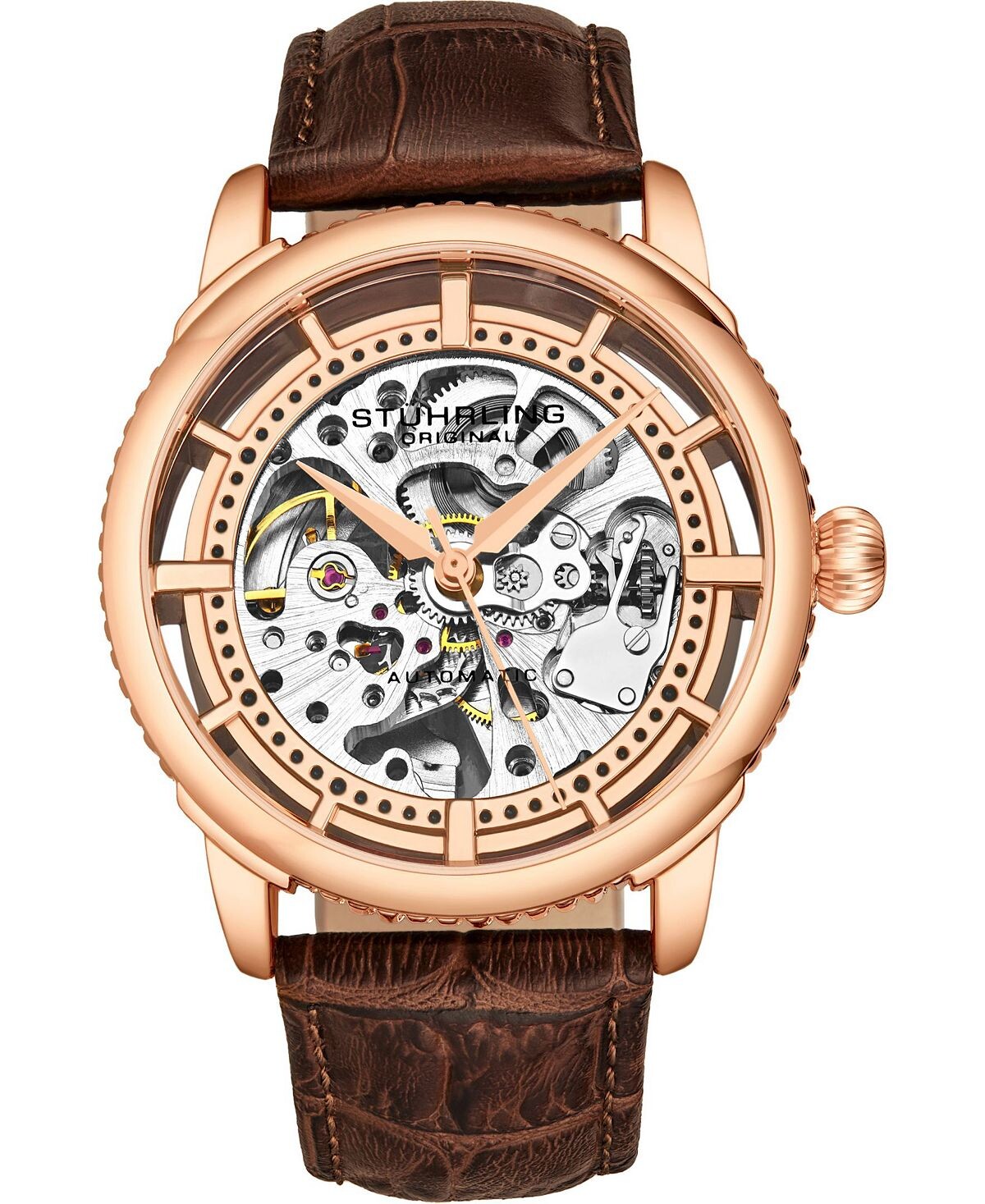 Мужские черные часы из натуральной кожи с тиснением под кожу аллигатора, 42 мм Stuhrling
Мужские черные часы из натуральной кожи с тиснением под кожу аллигатора, 42 мм Stuhrling