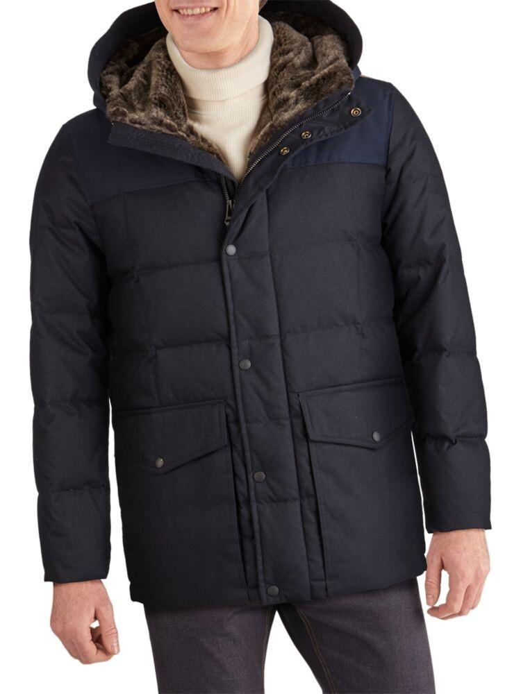 Стеганая фланелевая парка с капюшоном из искусственного меха Cole Haan, темно-синий
Стеганая фланелевая парка с капюшоном из искусственного меха Cole Haan, темно-синий