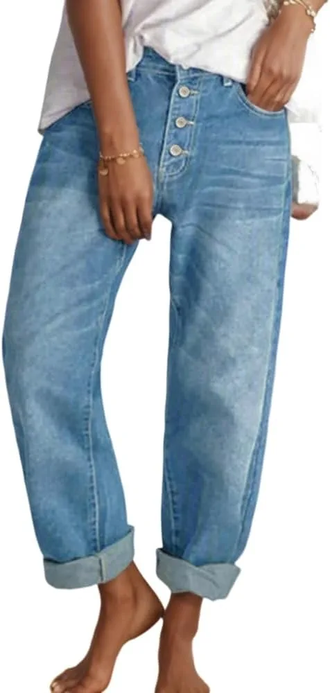 Женские джинсы Boyfriend Stretchy с прямыми штанинами Akivide
Женские джинсы Boyfriend Stretchy с прямыми штанинами Akivide