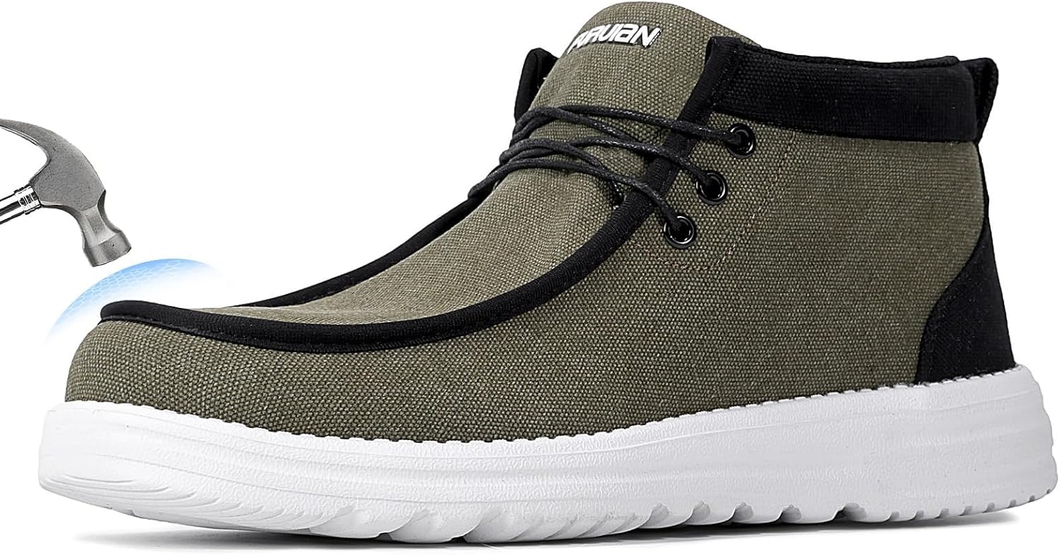 Мужские высокие ботинки с стальной носовой частью Furuian, легкие туфли из холщового материала, защитная обувь для мужчин, зеленый
Мужские высокие ботинки с стальной носовой частью Furuian, легкие туфли из холщового материала, защитная обувь для мужчин, зеленый