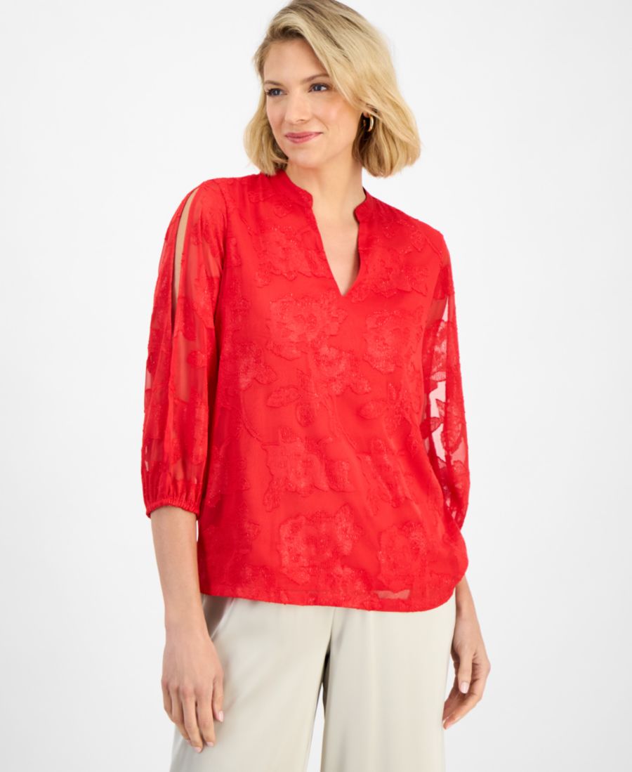 Женская жаккардовая блузка с разрезом на рукавах, эксклюзивно для Macy's JM Collection, Chili
Женская жаккардовая блузка с разрезом на рукавах, эксклюзивно для Macy's JM Collection, Chili