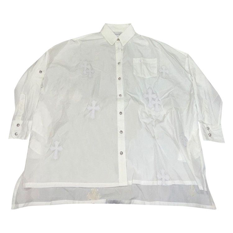 Рубашка Chrome Hearts Leather Cross Patch Button Up Shirt, White
Рубашка Chrome Hearts Leather Cross Patch Button Up Shirt, White
