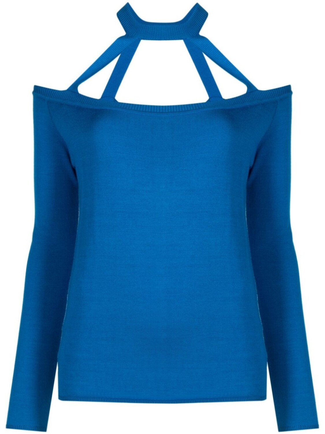 Джемпер асимметричного кроя с открытыми плечами Gloria Coelho, синий
Джемпер асимметричного кроя с открытыми плечами Gloria Coelho, синий