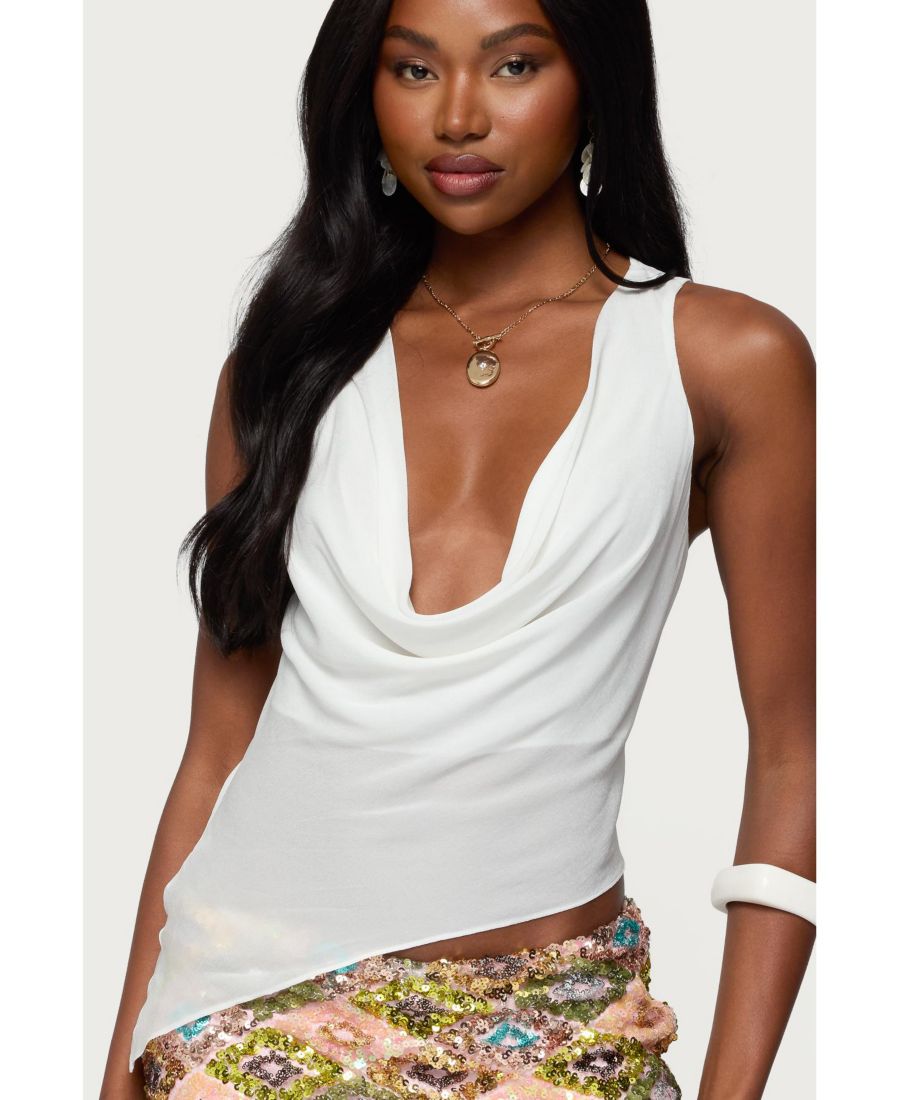 Женский асимметричный шифоновый топ с воротником-хомутом Denise Edikted, Cream
Женский асимметричный шифоновый топ с воротником-хомутом Denise Edikted, Cream