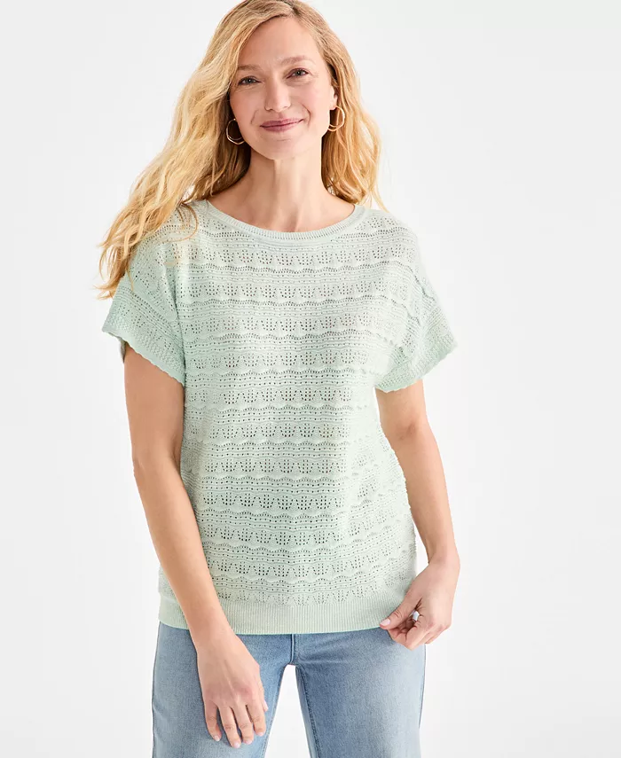 Женский свитер с люрексом Pointelle и рукавами долман Style & Co, зеленый
Женский свитер с люрексом Pointelle и рукавами долман Style & Co, зеленый