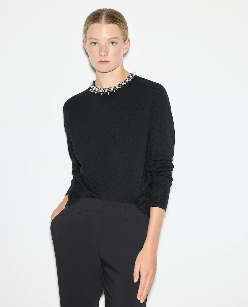 Женский джемпер с круглым вырезом, однотонный Woman El Corte Inglés, черный
Женский джемпер с круглым вырезом, однотонный Woman El Corte Inglés, черный