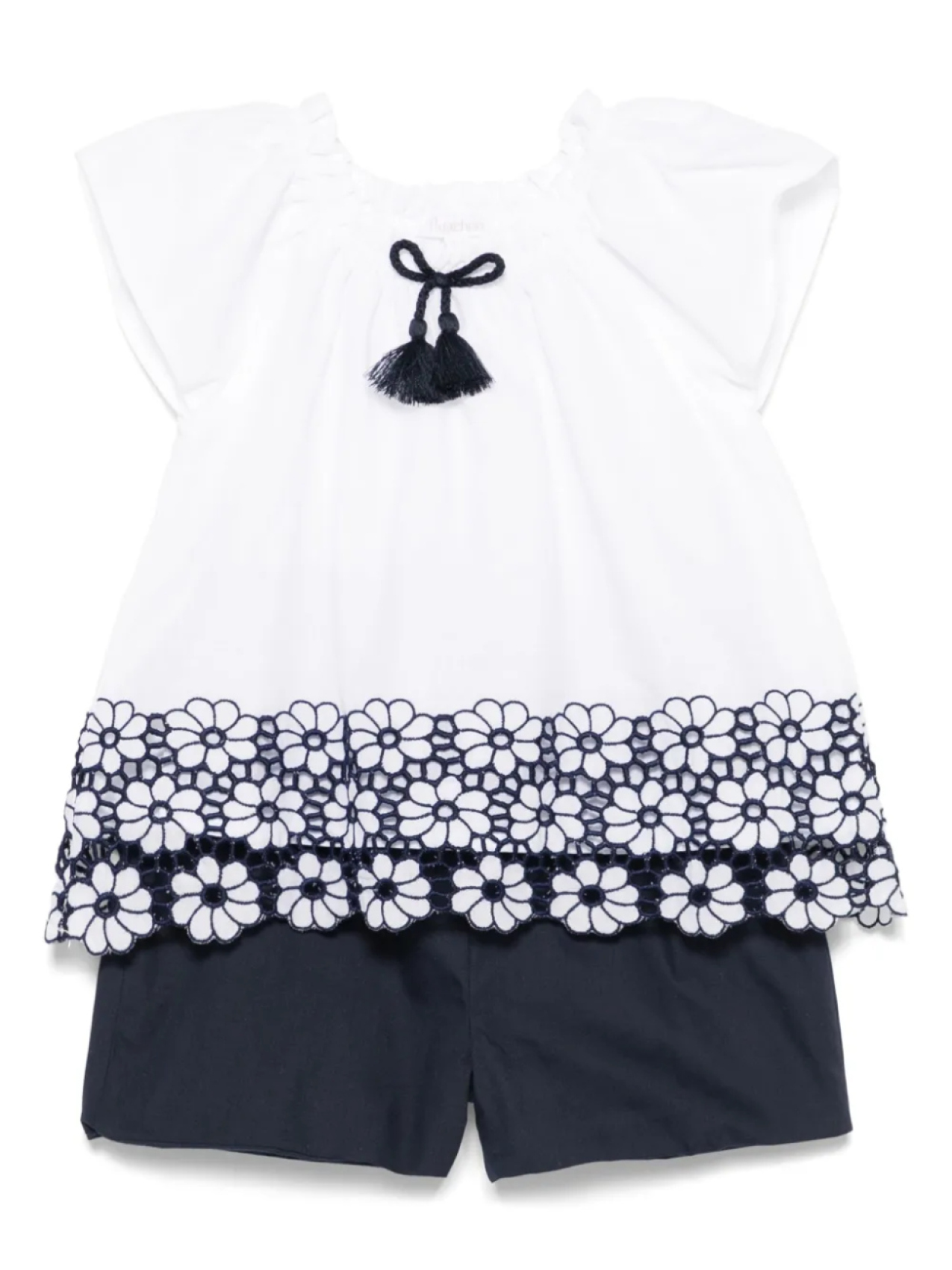 Комплект из блузки и шортов с вышивкой Patachou, белый
Комплект из блузки и шортов с вышивкой Patachou, белый