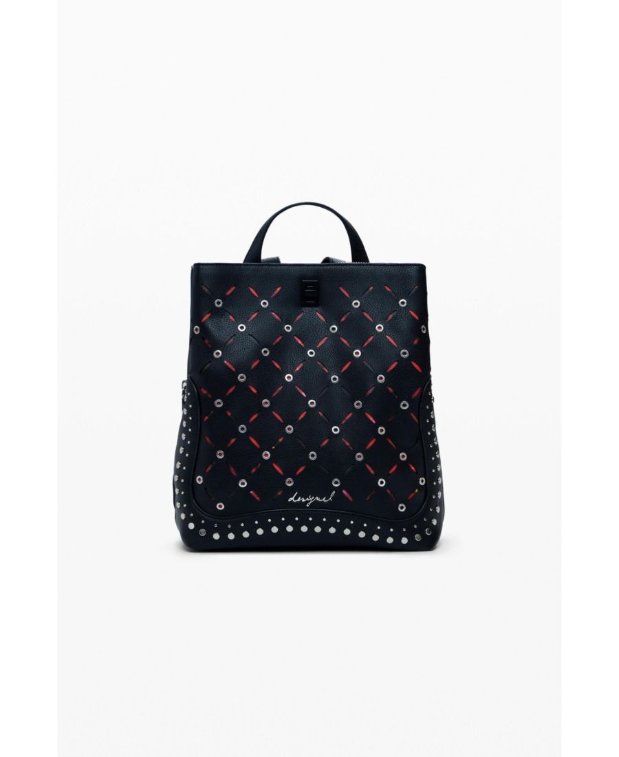 Женский перфорированный рюкзак маленького размера с заклепками Desigual, Black
Женский перфорированный рюкзак маленького размера с заклепками Desigual, Black