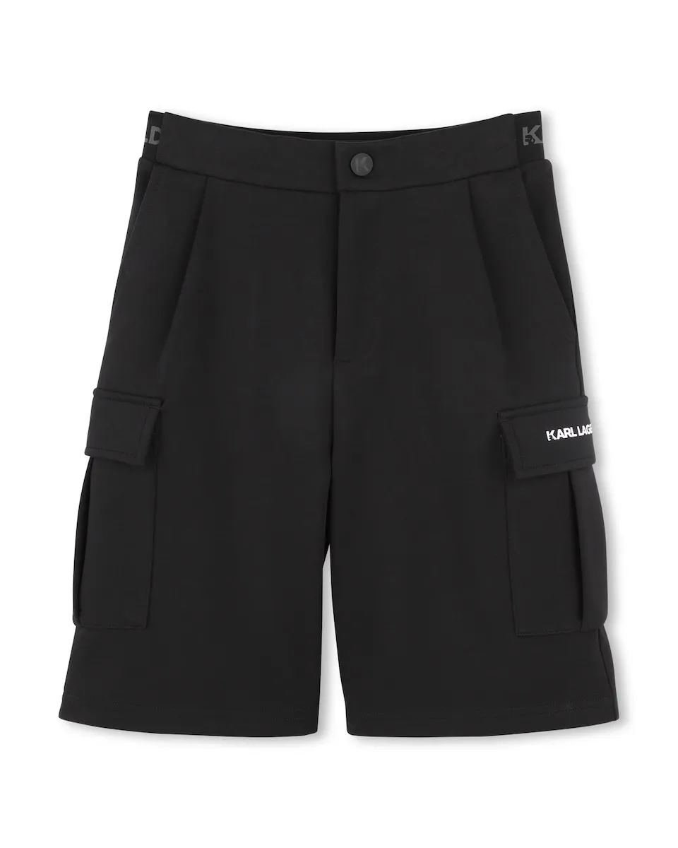 Однотонные шорты-бермуды для мальчиков с карманами-карго Karl Lagerfeld Kids, чёрный
Однотонные шорты-бермуды для мальчиков с карманами-карго Karl Lagerfeld Kids, чёрный