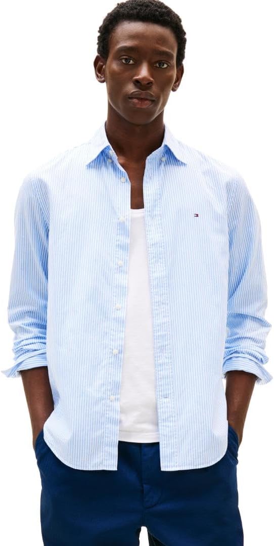 Мужские рубашки Tommy Hilfiger Poplin с длинным рукавом, классического кроя, застегивающиеся на пуговицы, также доступны в размерах для больших и высоких размеров., Sweet Blue / Optic White Stripe
Мужские рубашки Tommy Hilfiger Poplin с длинным рукавом, классического кроя, застегивающиеся на пуговицы, также доступны в размерах для больших и высоких размеров., Sweet Blue / Optic White Stripe