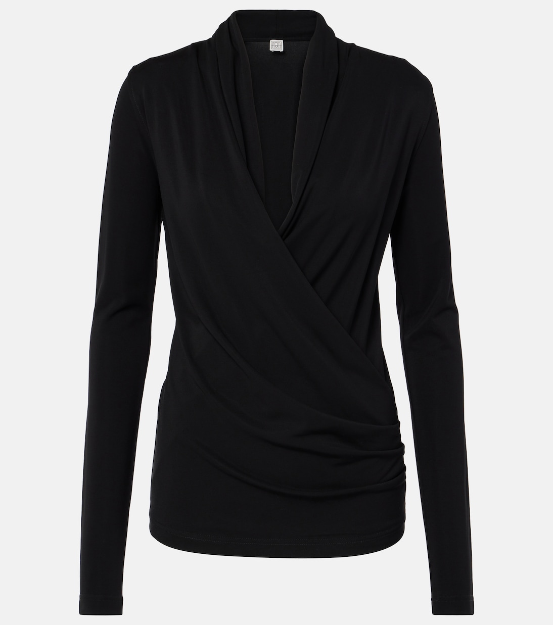 Драпированный трикотажный топ Toteme, черный
Драпированный трикотажный топ Toteme, черный