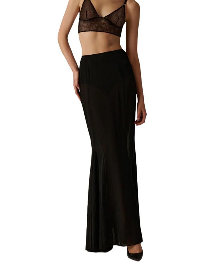 Шифоновая макси-юбка KIKI DE MONTPARNASSE, черный 
Шифоновая макси-юбка KIKI DE MONTPARNASSE, черный