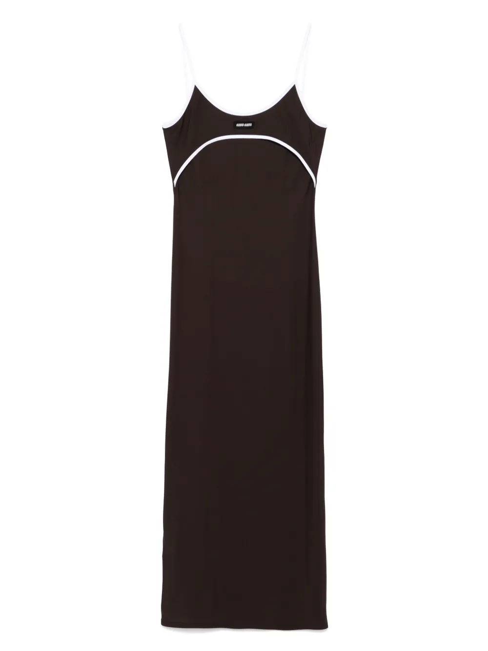Платье миди с контрастной отделкой Miu Miu, коричневый
Платье миди с контрастной отделкой Miu Miu, коричневый