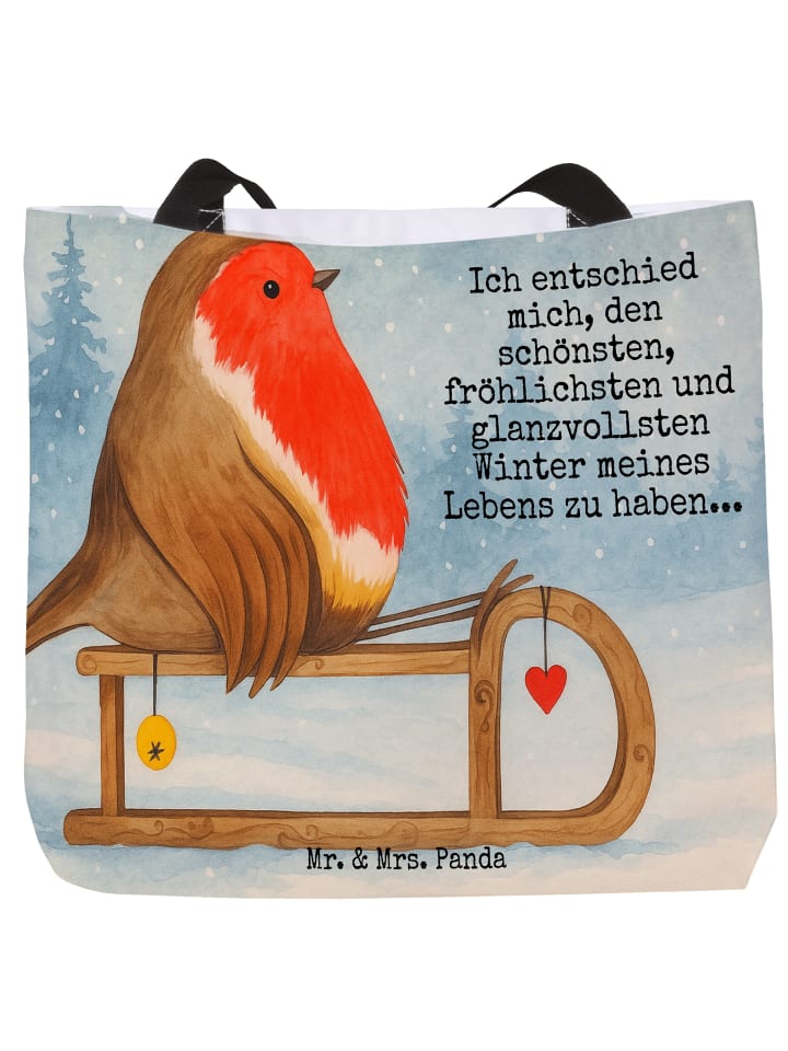 Сумка-шоппер с рисунком саней малиновки и надписью белого цвета Mr. & Mrs. Panda
Сумка-шоппер с рисунком саней малиновки и надписью белого цвета Mr. & Mrs. Panda