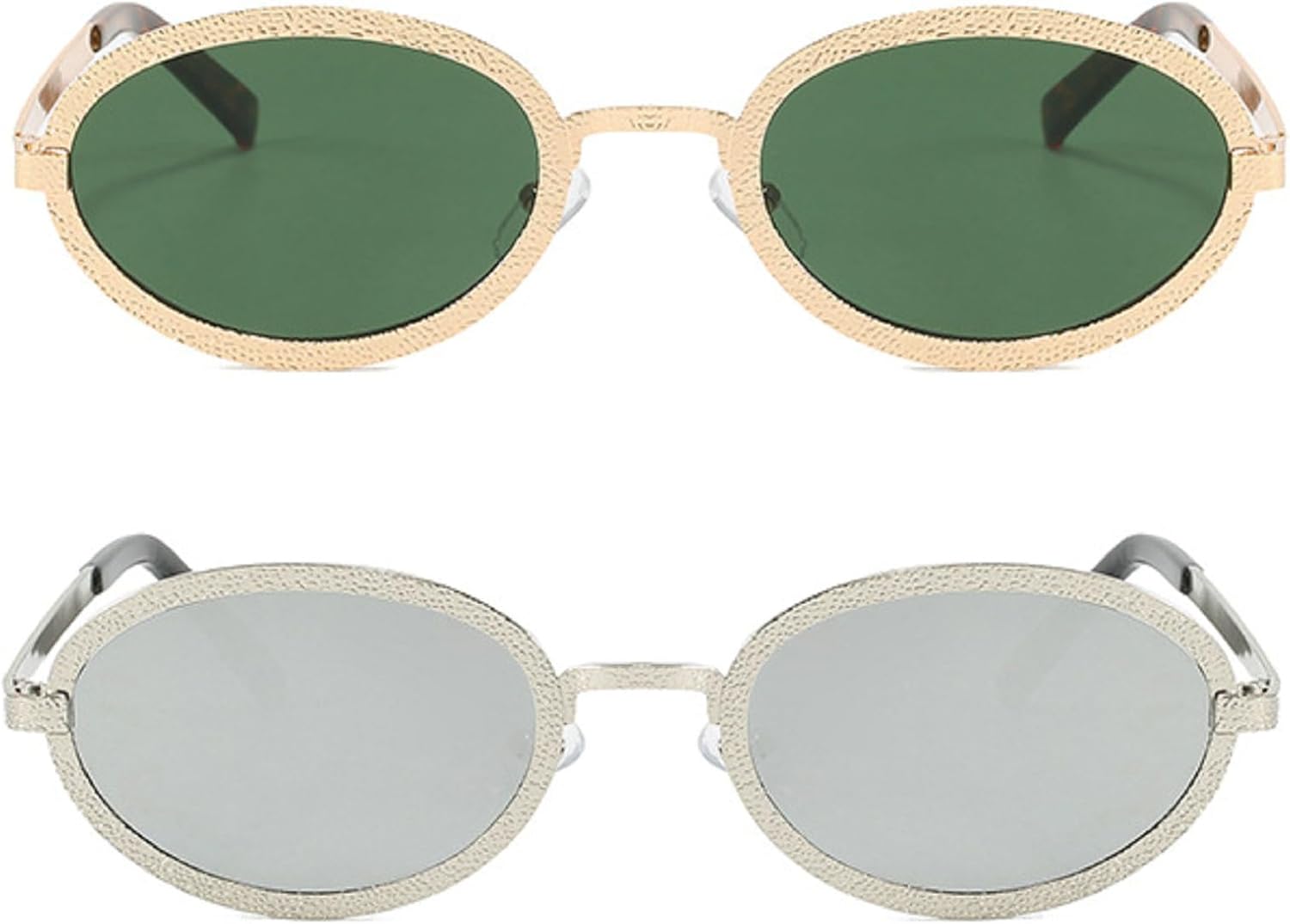 Модные ретро-солнцезащитные очки овальной формы для женщин, дизайнерские очки в винтажном стиле 90-х, классические металлические солнцезащитные очки mincl, 2pcs-gold Green&silver
Модные ретро-солнцезащитные очки овальной формы для женщин, дизайнерские очки в винтажном стиле 90-х, классические металлические солнцезащитные очки mincl, 2pcs-gold Green&silver