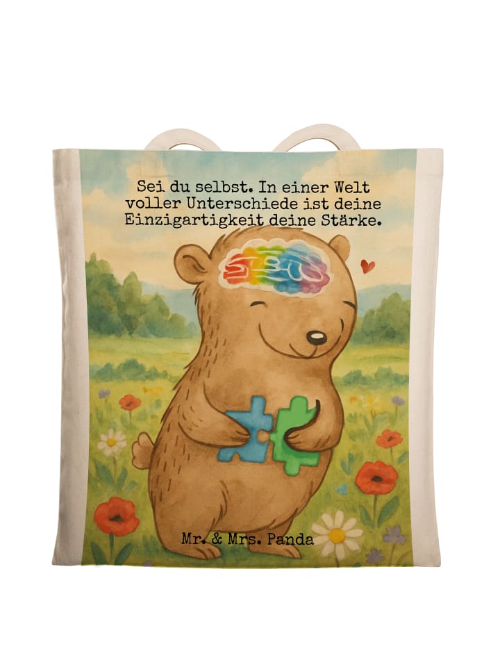 Mr. & Mrs. Panda Сумка-шоппер с изображением медведя, страдающего аутизмом, и надписью белого цвета
Mr. & Mrs. Panda Сумка-шоппер с изображением медведя, страдающего аутизмом, и надписью белого цвета