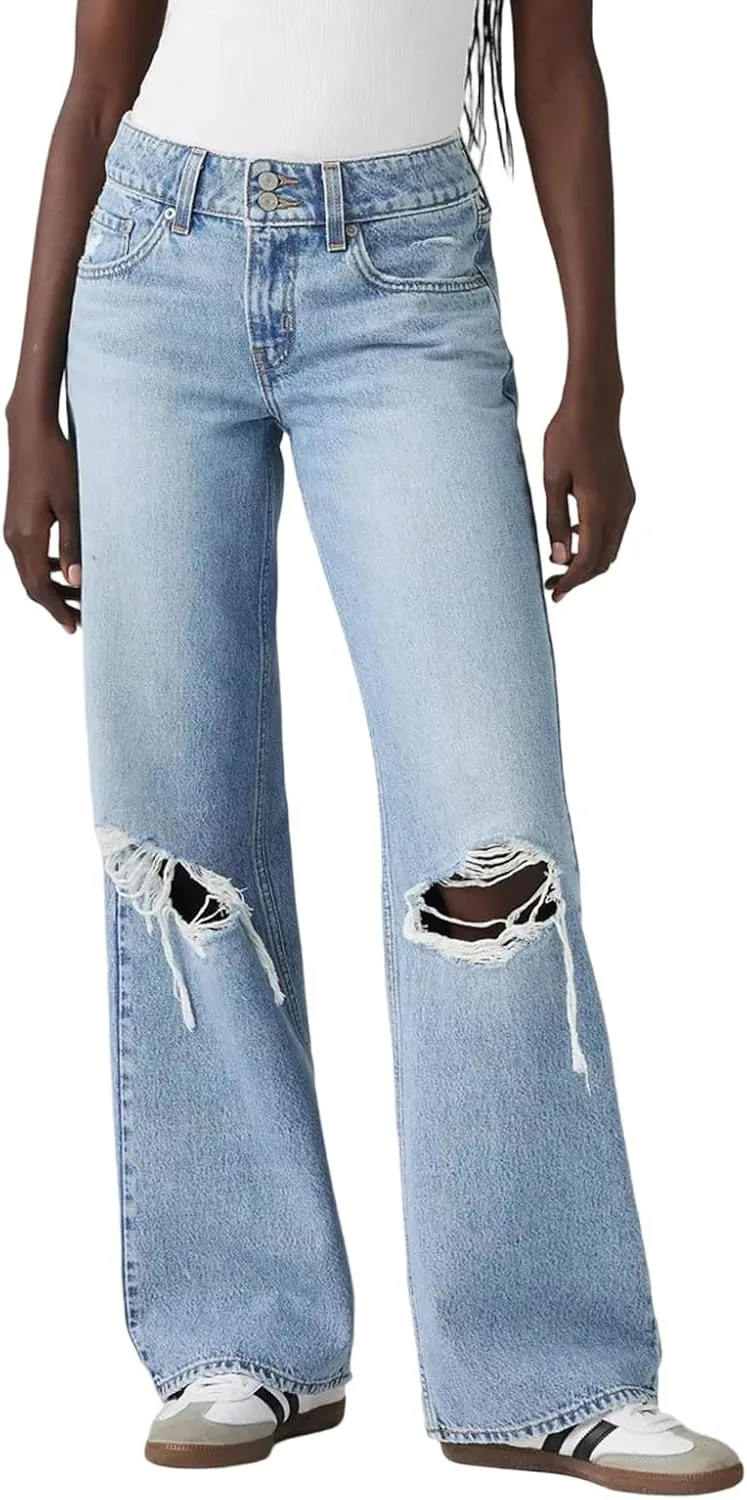 Женские джинсы Relaxed Fit с потертостями и разрывами Straight Wide Leg Boyfriend
Женские джинсы Relaxed Fit с потертостями и разрывами Straight Wide Leg Boyfriend