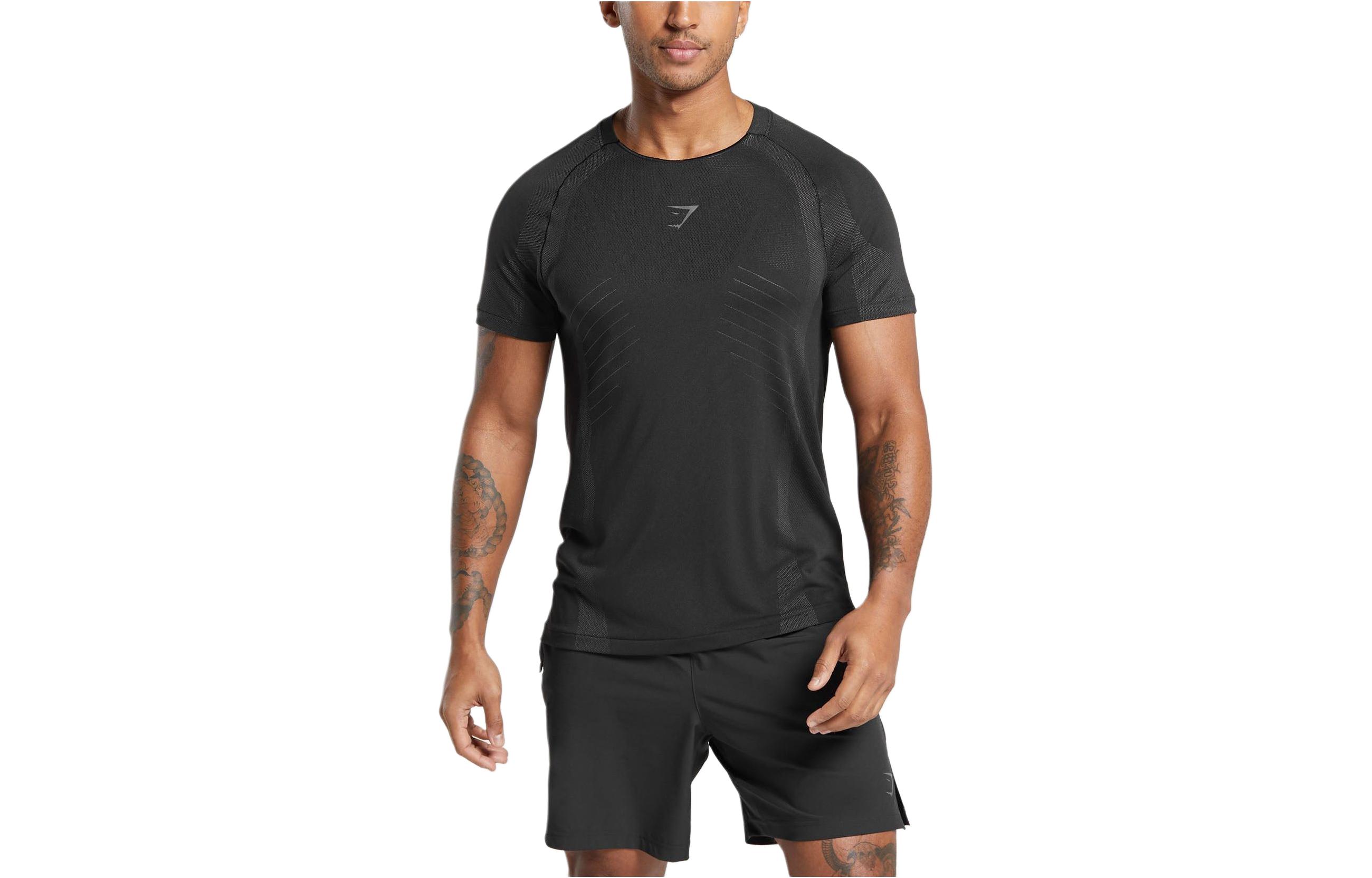 Мужская черная футболка для фитнеса GYMSHARK
Мужская черная футболка для фитнеса GYMSHARK