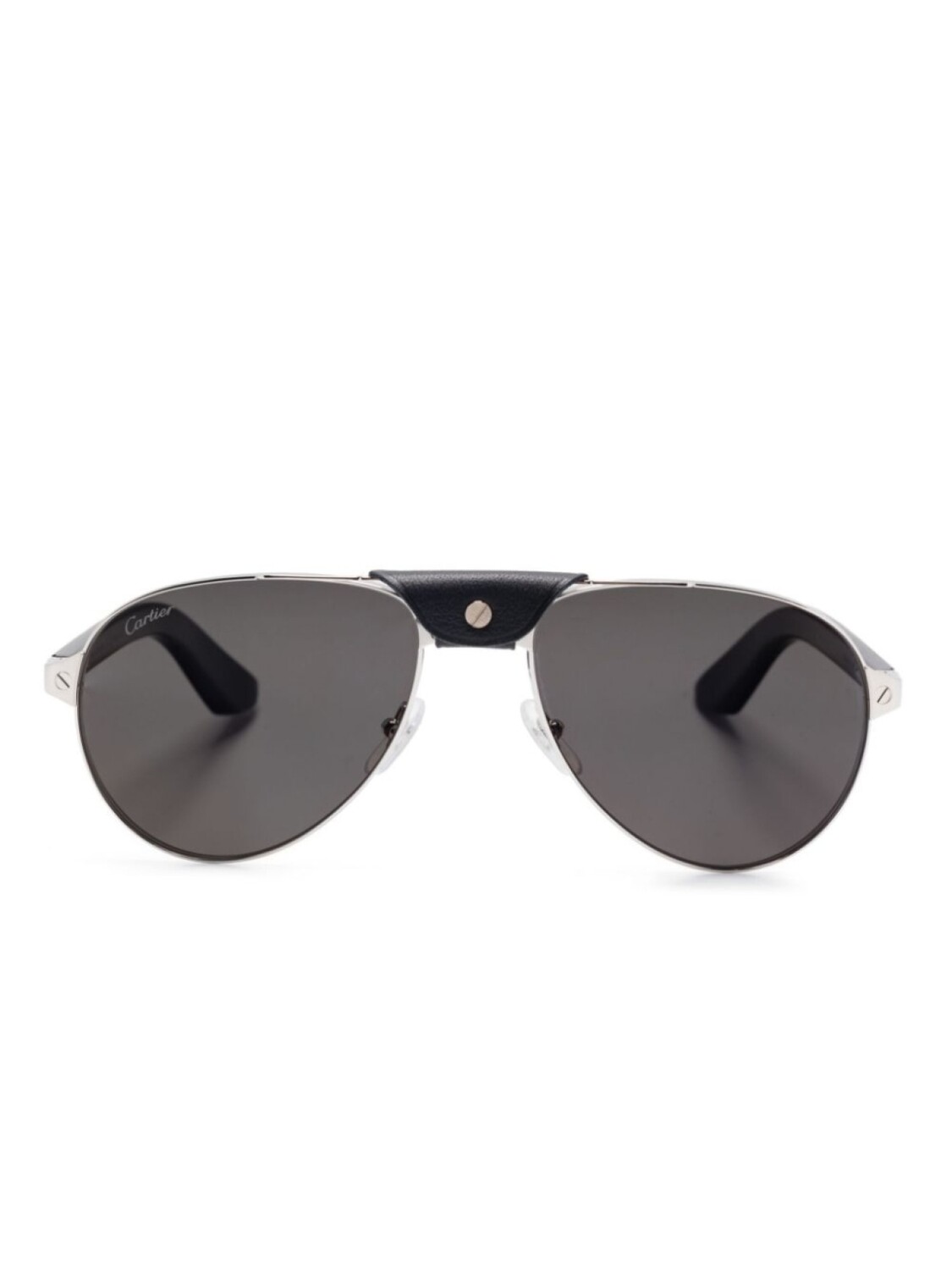 Солнцезащитные очки-пилоты Santos de Cartier Cartier Eyewear, серебряный 
Солнцезащитные очки-пилоты Santos de Cartier Cartier Eyewear, серебряный