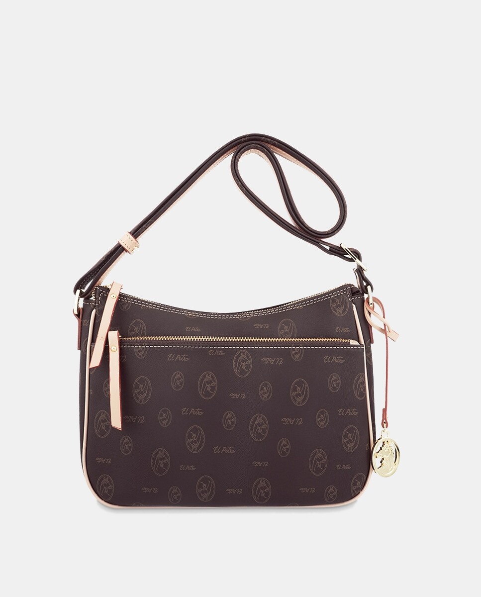 Средне-коричневая сумка через плечо с логотипом и передним карманом El Potro, коричневый
Средне-коричневая сумка через плечо с логотипом и передним карманом El Potro, коричневый