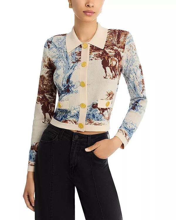 Жаккардовый кардиган с воротником «Осирис» L'Agence, мультиколор
Жаккардовый кардиган с воротником «Осирис» L'Agence, мультиколор