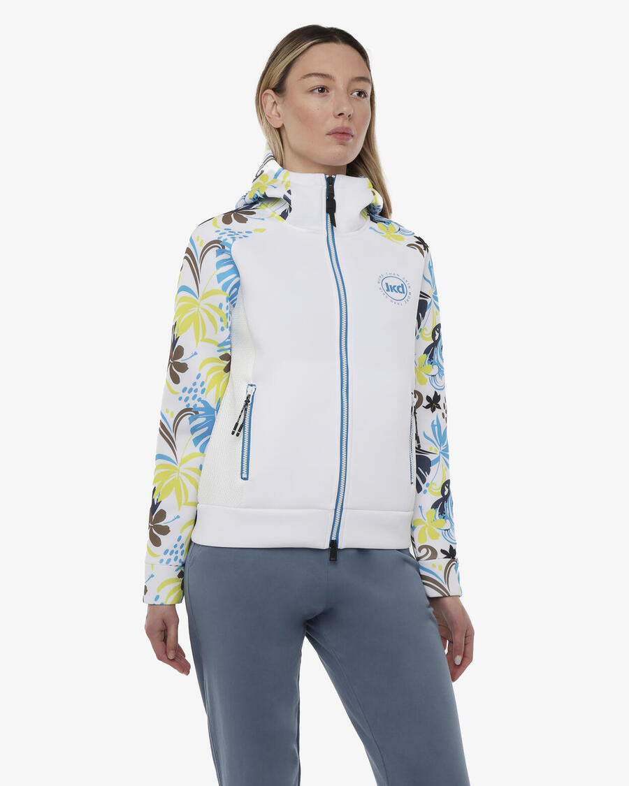 JAKED Белая и разноцветная синтетическая фитнес-толстовка для женщин
JAKED Белая и разноцветная синтетическая фитнес-толстовка для женщин