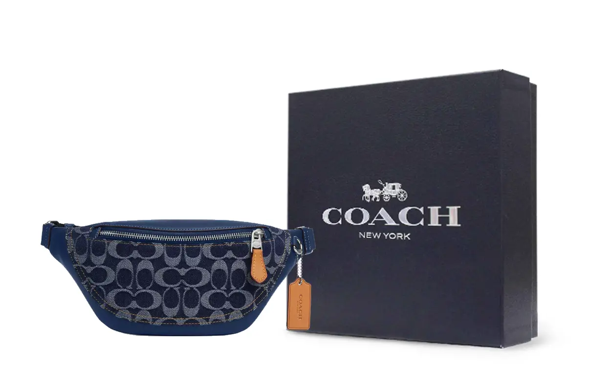COACH Кроссбоди поясная сумка мини мужская синяя 
COACH Кроссбоди поясная сумка мини мужская синяя