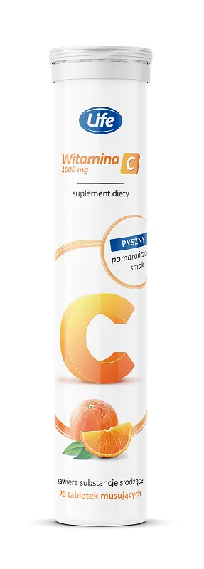Life Witamina C Smak Pomarańczowy витамин С в шипучих таблетках, 20 шт.
Life Witamina C Smak Pomarańczowy витамин С в шипучих таблетках, 20 шт.