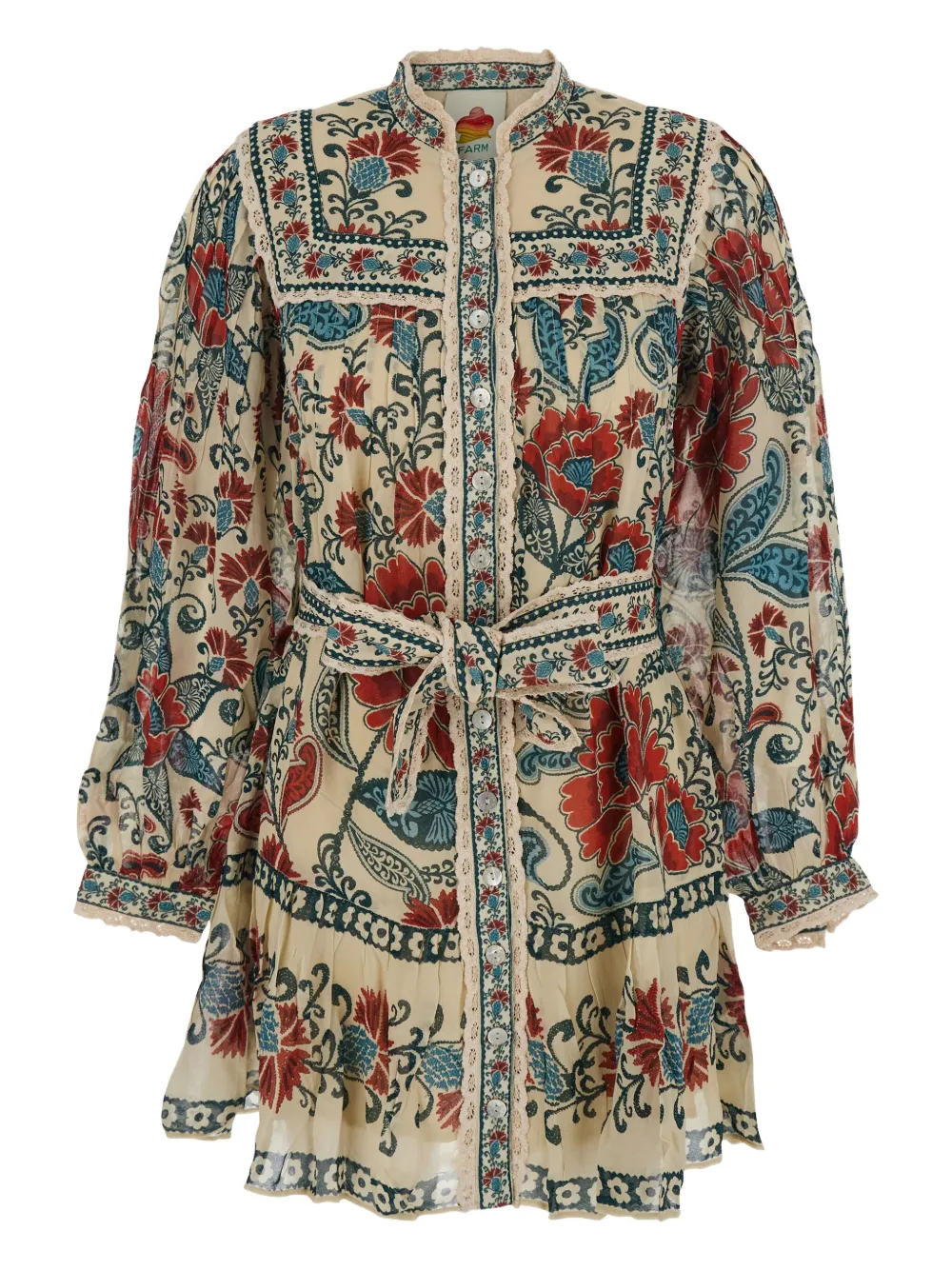 Мини-платье с цветочным принтом и пуговицами Farm Rio, бежевый
Мини-платье с цветочным принтом и пуговицами Farm Rio, бежевый