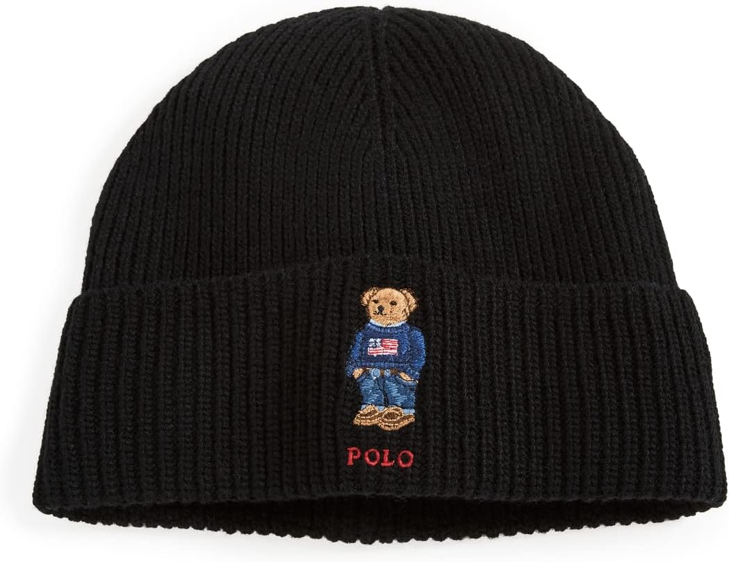 Мужская однотонная шапка-бини с флагом и медведем Polo Ralph Lauren, Polo Black
Мужская однотонная шапка-бини с флагом и медведем Polo Ralph Lauren, Polo Black