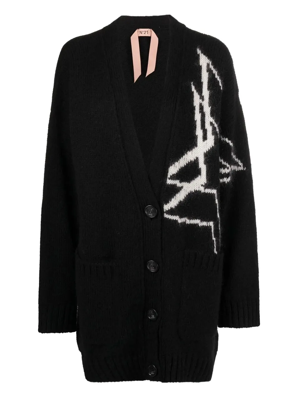 Кардиган с узором вязки Intarsia Nº21, черный
Кардиган с узором вязки Intarsia Nº21, черный