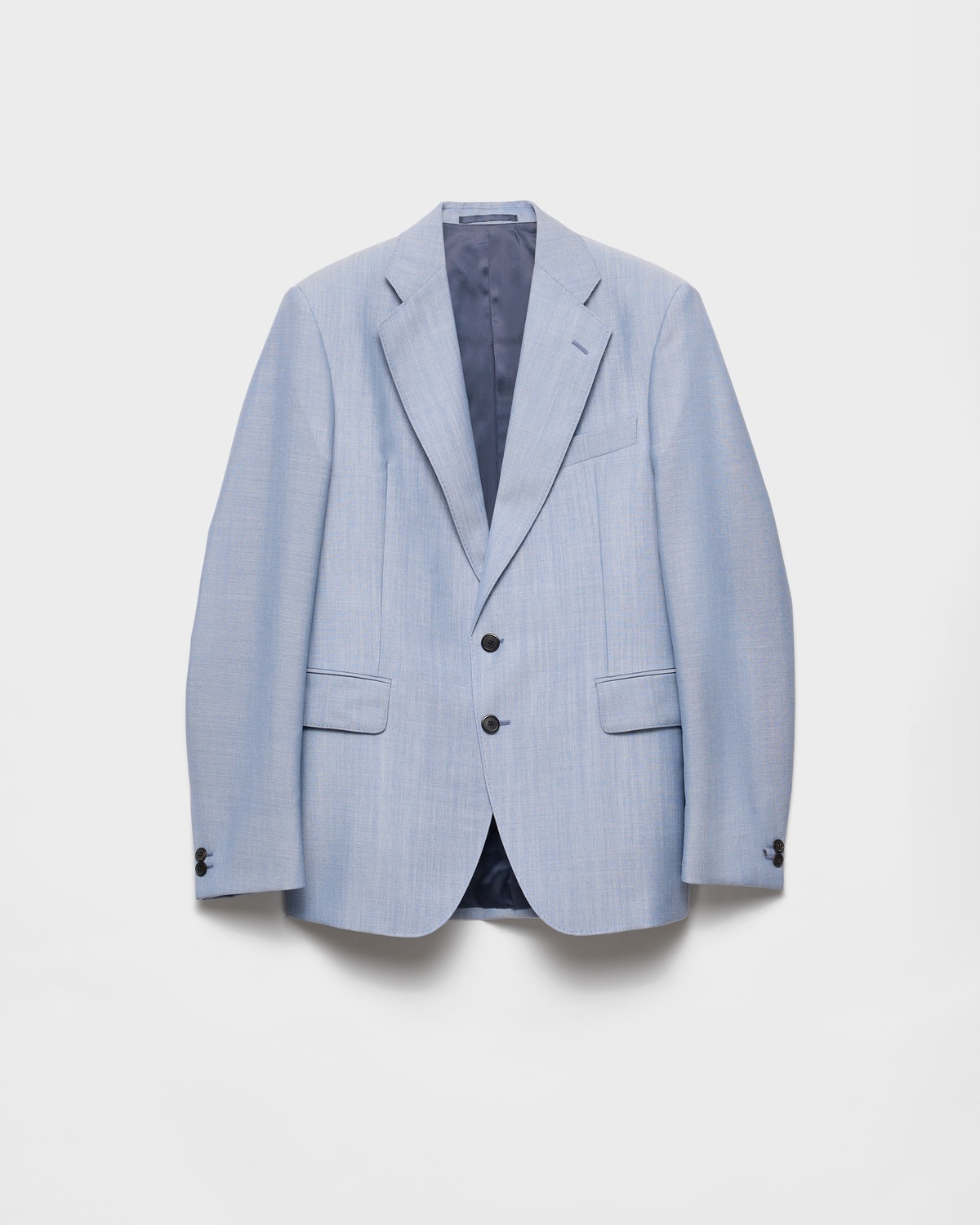 Однобортный пиджак из шерсти и мохера Prada, авиационный синий
Однобортный пиджак из шерсти и мохера Prada, авиационный синий