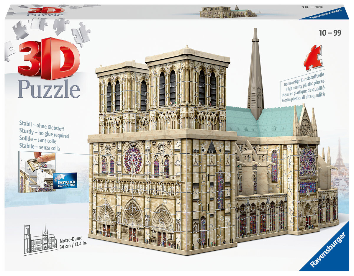 Ravensburger, пазл, 3D Собор Парижской Богоматери, 324 шт.
Ravensburger, пазл, 3D Собор Парижской Богоматери, 324 шт.