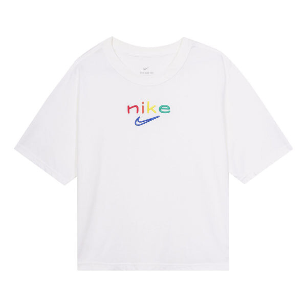Футболка dri fit свободные радужная вышивка логотип короткий рукав Nike, белый
Футболка dri fit свободные радужная вышивка логотип короткий рукав Nike, белый