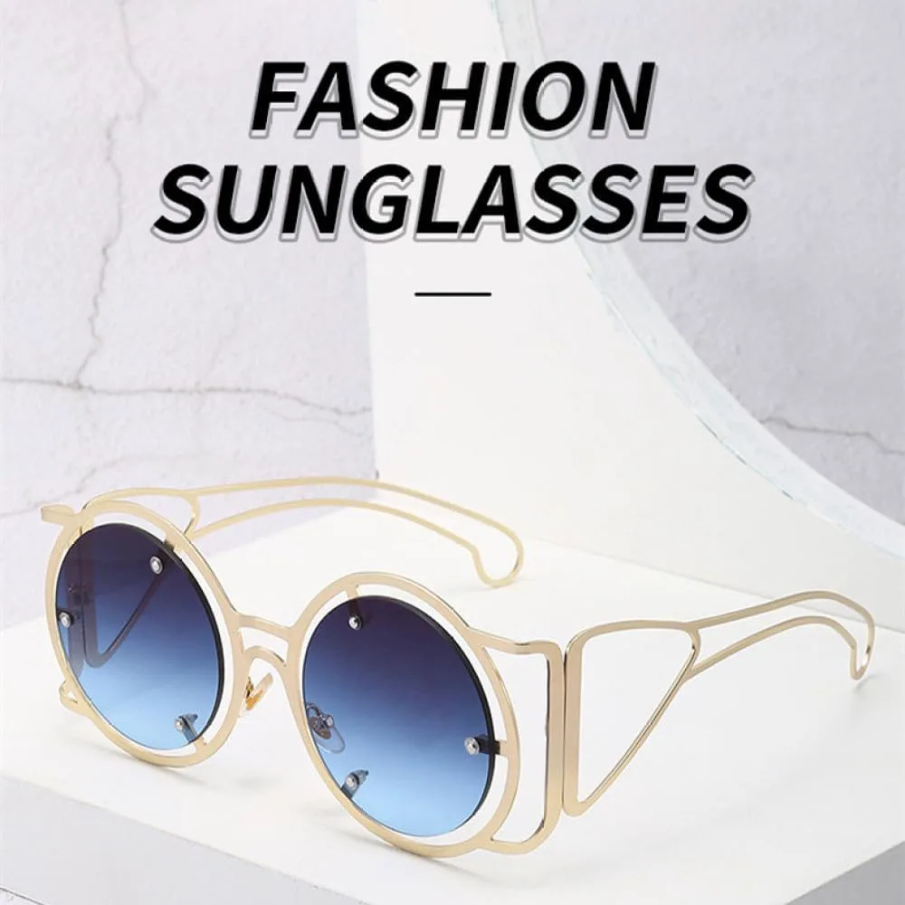 Круглые солнцезащитные очки в стиле стимпанк для женщин, металлическая оправа, солнцезащитные очки для женщин, защита от ультрафиолета UV400 MTZJH, Gold-blue Pink
Круглые солнцезащитные очки в стиле стимпанк для женщин, металлическая оправа, солнцезащитные очки для женщин, защита от ультрафиолета UV400 MTZJH, Gold-blue Pink