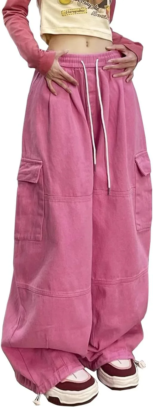 Женские карго штаны high waist baggy jeans loose retro candy-colored denim SHAREYOIU
Женские карго штаны high waist baggy jeans loose retro candy-colored denim SHAREYOIU