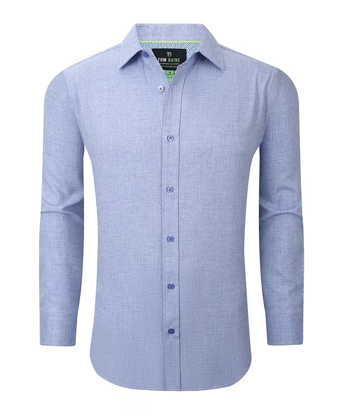 Мужская рубашка на пуговицах с однотонной текстурой, растягивающаяся в четыре стороны Tom Baine, синий 
Мужская рубашка на пуговицах с однотонной текстурой, растягивающаяся в четыре стороны Tom Baine, синий