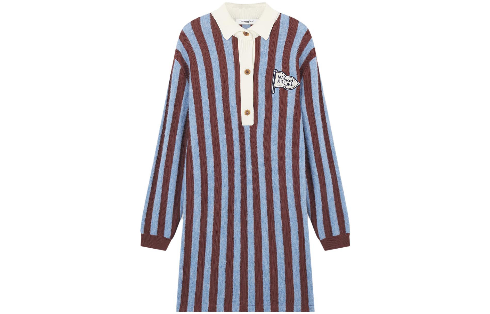 Maison Kitsune Женское платье с длинным рукавом, синее, с воротником-рубашкой, умеренно короткое
Maison Kitsune Женское платье с длинным рукавом, синее, с воротником-рубашкой, умеренно короткое