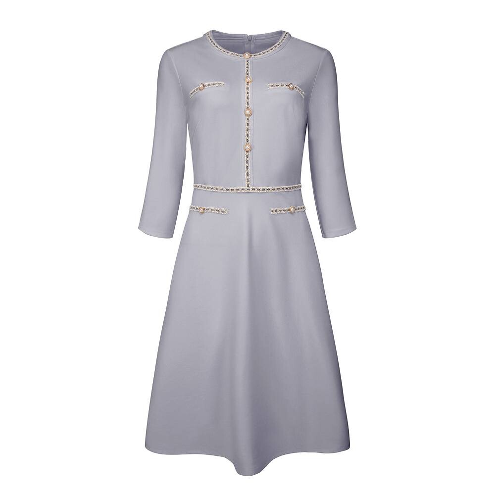 Женское платье-трапеция контрастного цвета, офисные платья с твидовой отделкой Hombety, серый
Женское платье-трапеция контрастного цвета, офисные платья с твидовой отделкой Hombety, серый