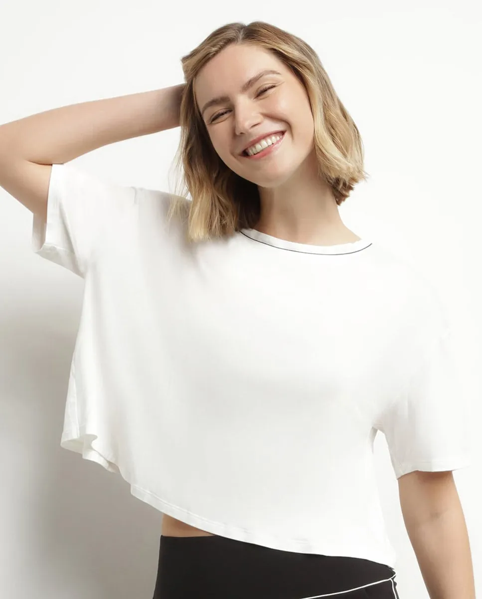 Женская короткая спортивная футболка Dim, белый 
Женская короткая спортивная футболка Dim, белый