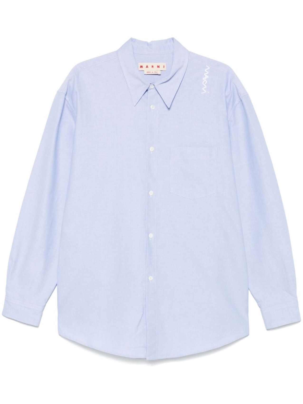 Marni рубашка с вышитым логотипом, синий 
Marni рубашка с вышитым логотипом, синий